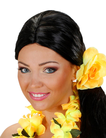 Rumena roža z elastiko las