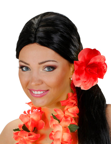 Rdeča roža z elastiko las