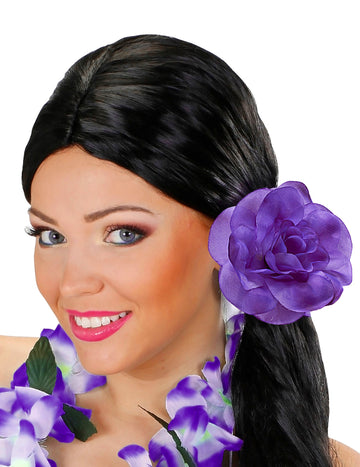 Vijolična roža z elastiko las