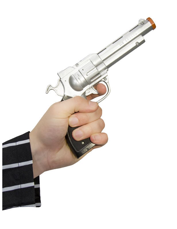 Pistolet gangster pour adulte argenté et noir