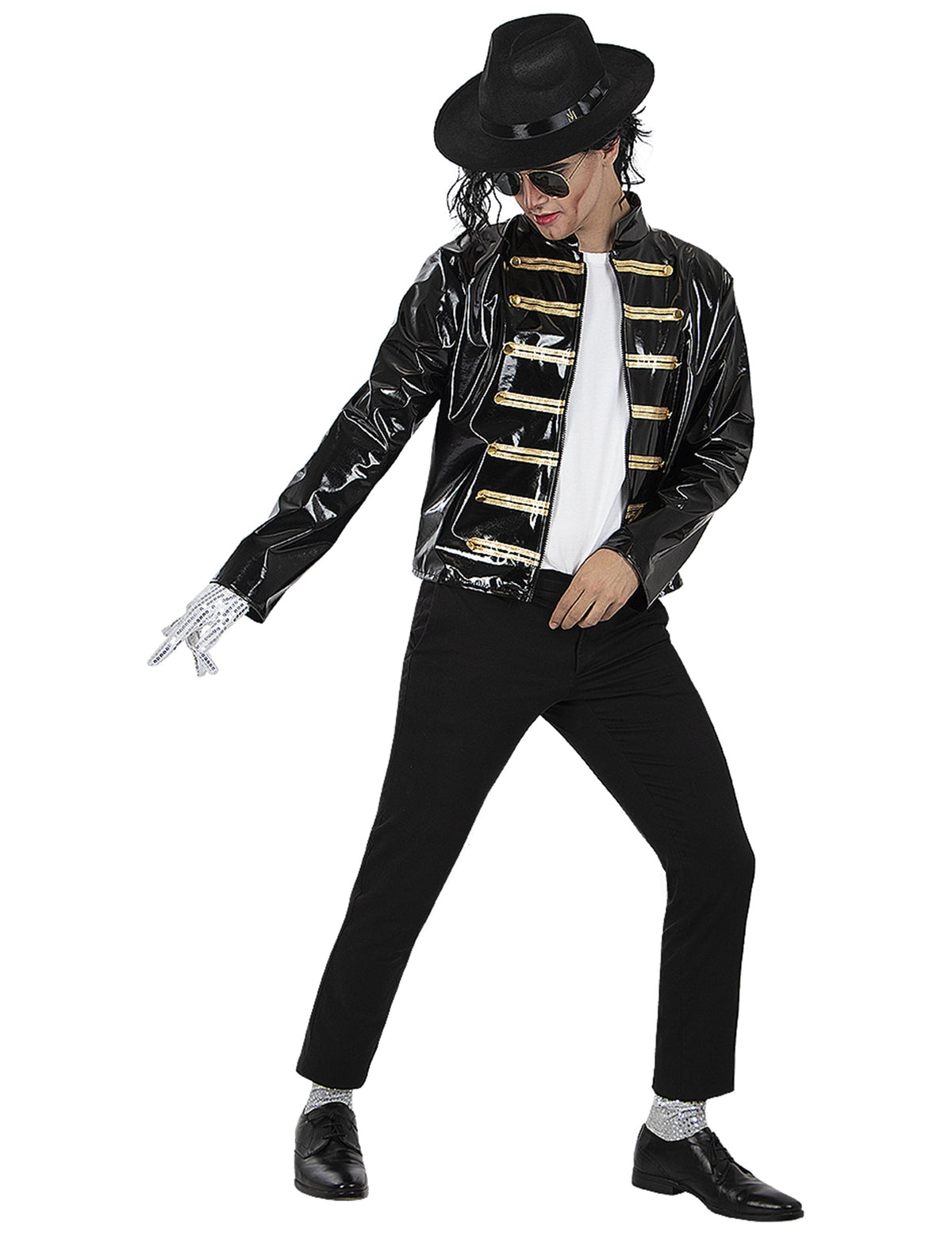 Vue d'ensemble du gant et chaussettes de Michael Jackson pour adulte