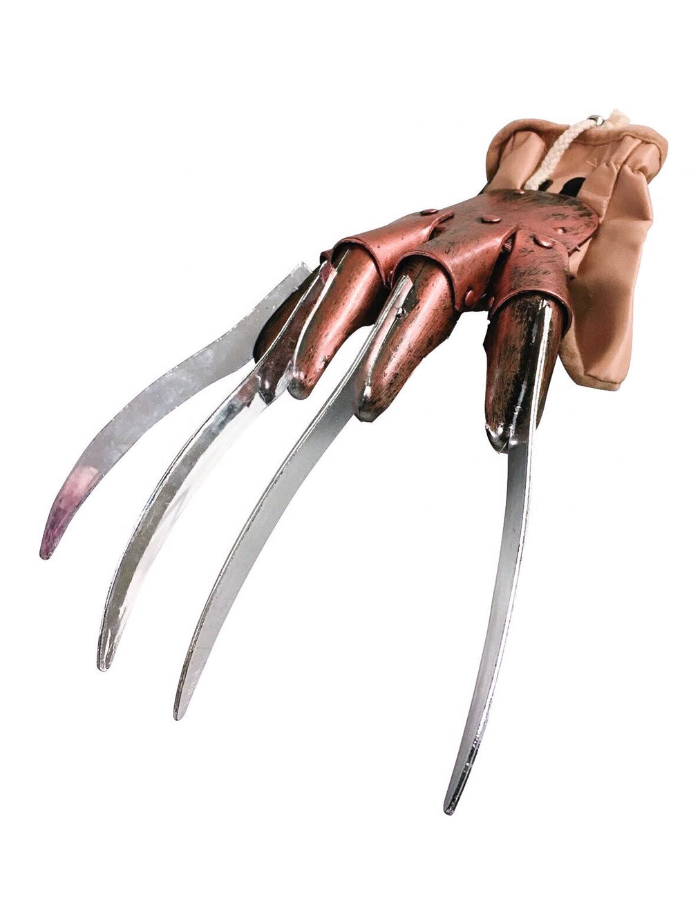 Gant luxe Freddy Krueger pour adulte marron avec griffes argentées