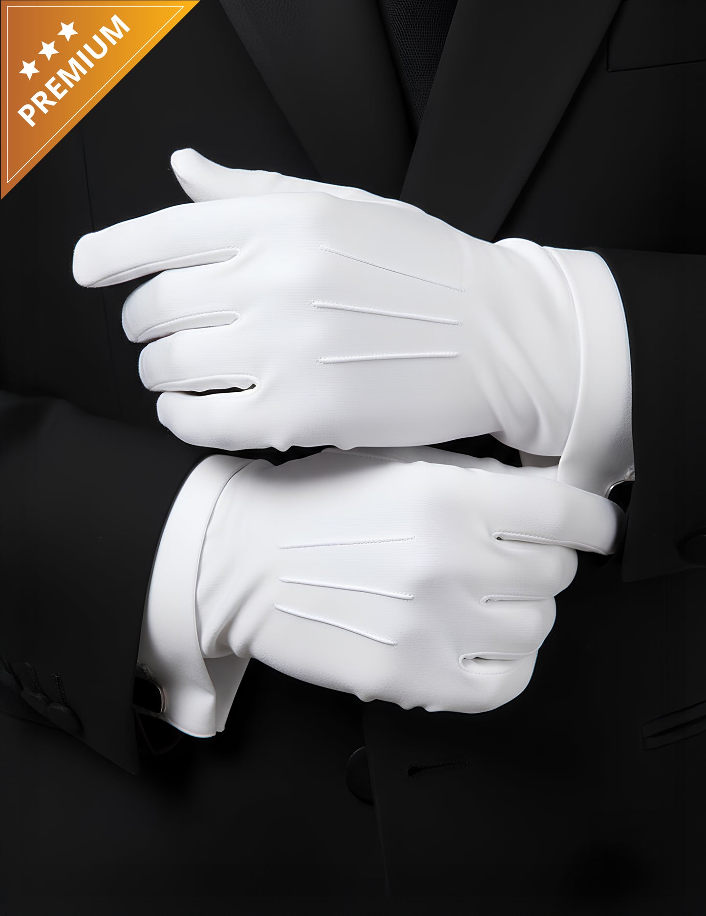 Luksuzne bele rokavice za odrasle Božička