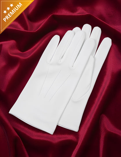 Gants du Père Noël luxe pour adulte blancs