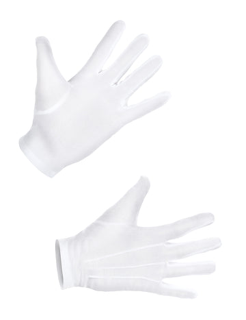 Gants courts pour adulte blancs