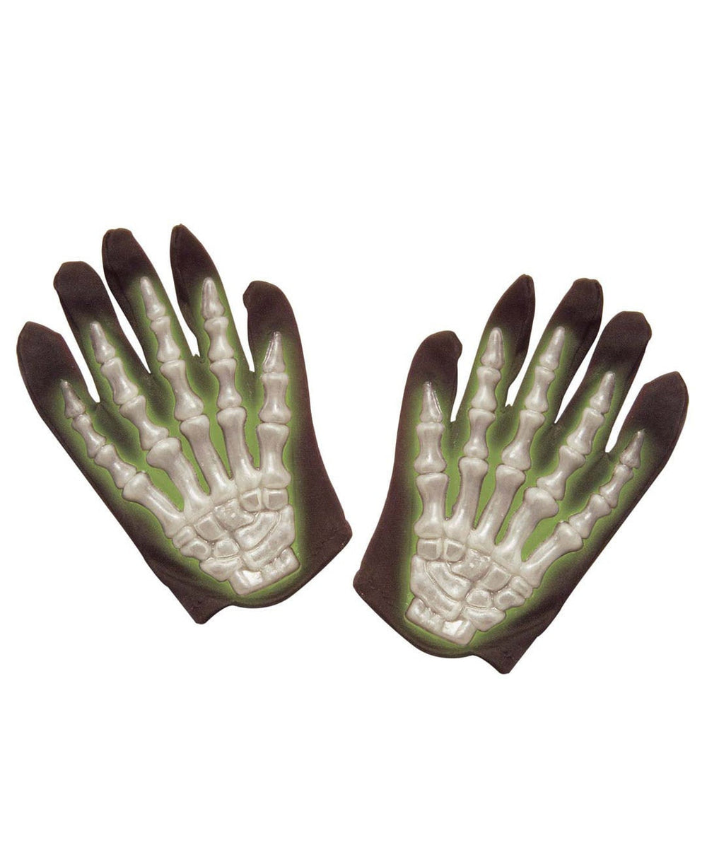 Gants de squelette pour enfant noirs et phosphorescents