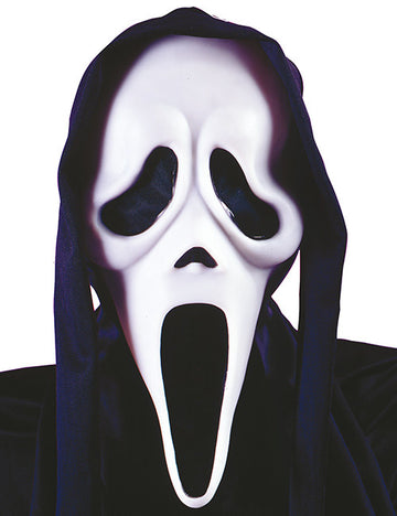 Črno -bela maska za obraz Ghost - krik za odrasle