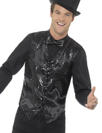 Črni telovnik za odrasle