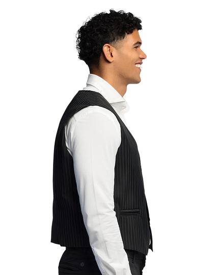 Črn črtast brezrokavnik