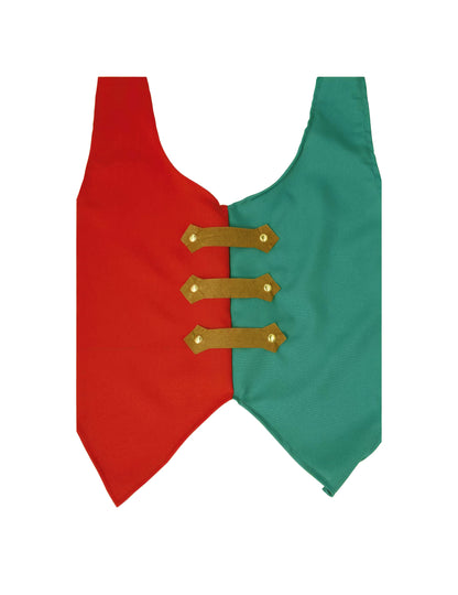 Gilet rouge et vert de lutin de Noël adulte