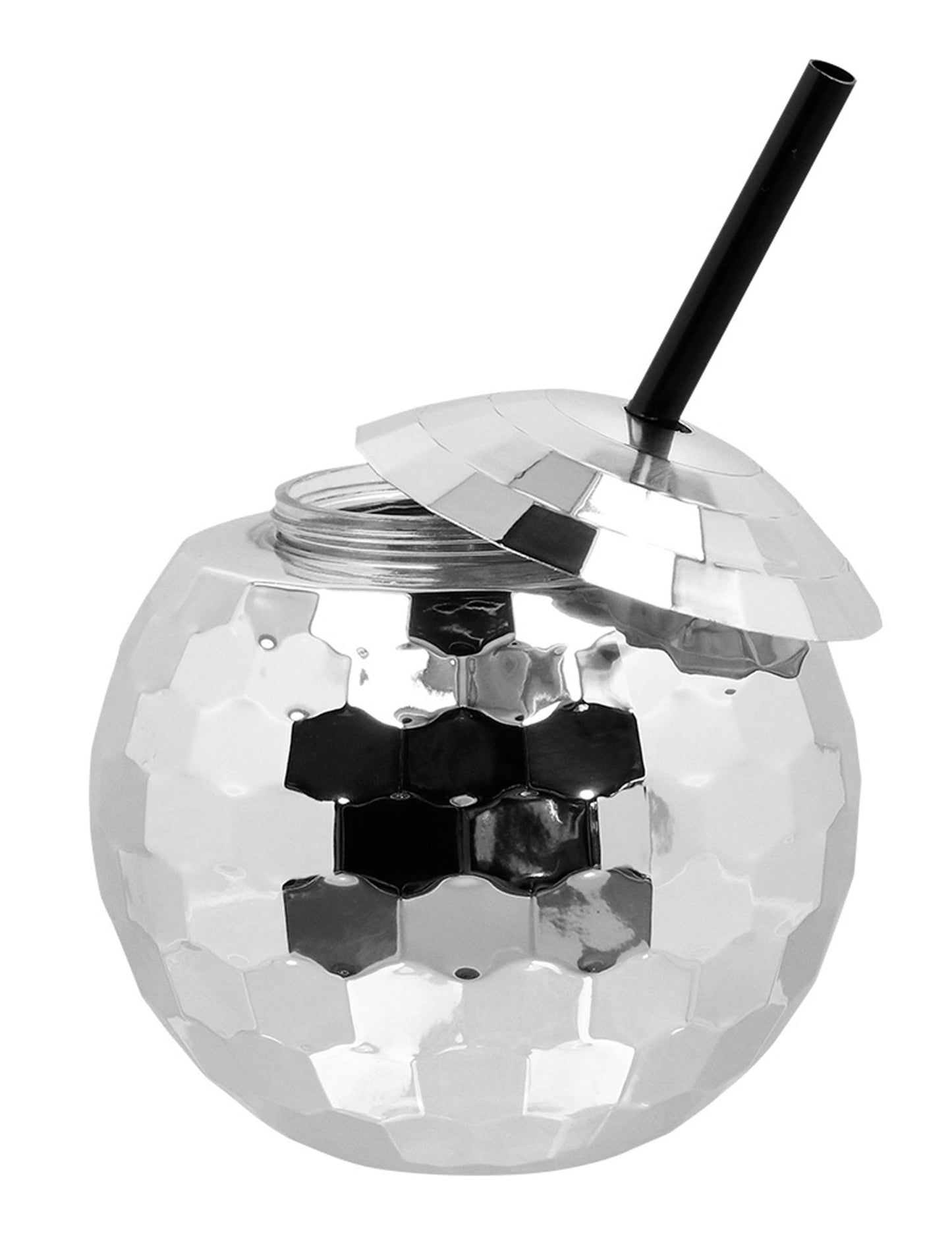 Disco Ball Cup s srebrno slamo 650ml