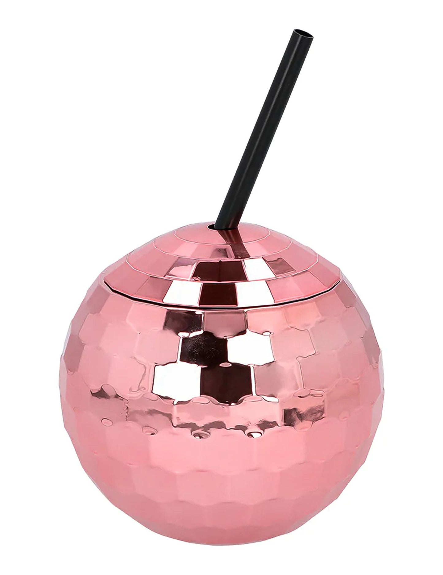 Kozarec za disko krogle z roza slamico 650 ml