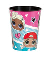 Gobelet en plastique réutilisable LOL Surprise pour enfant rose et bleu