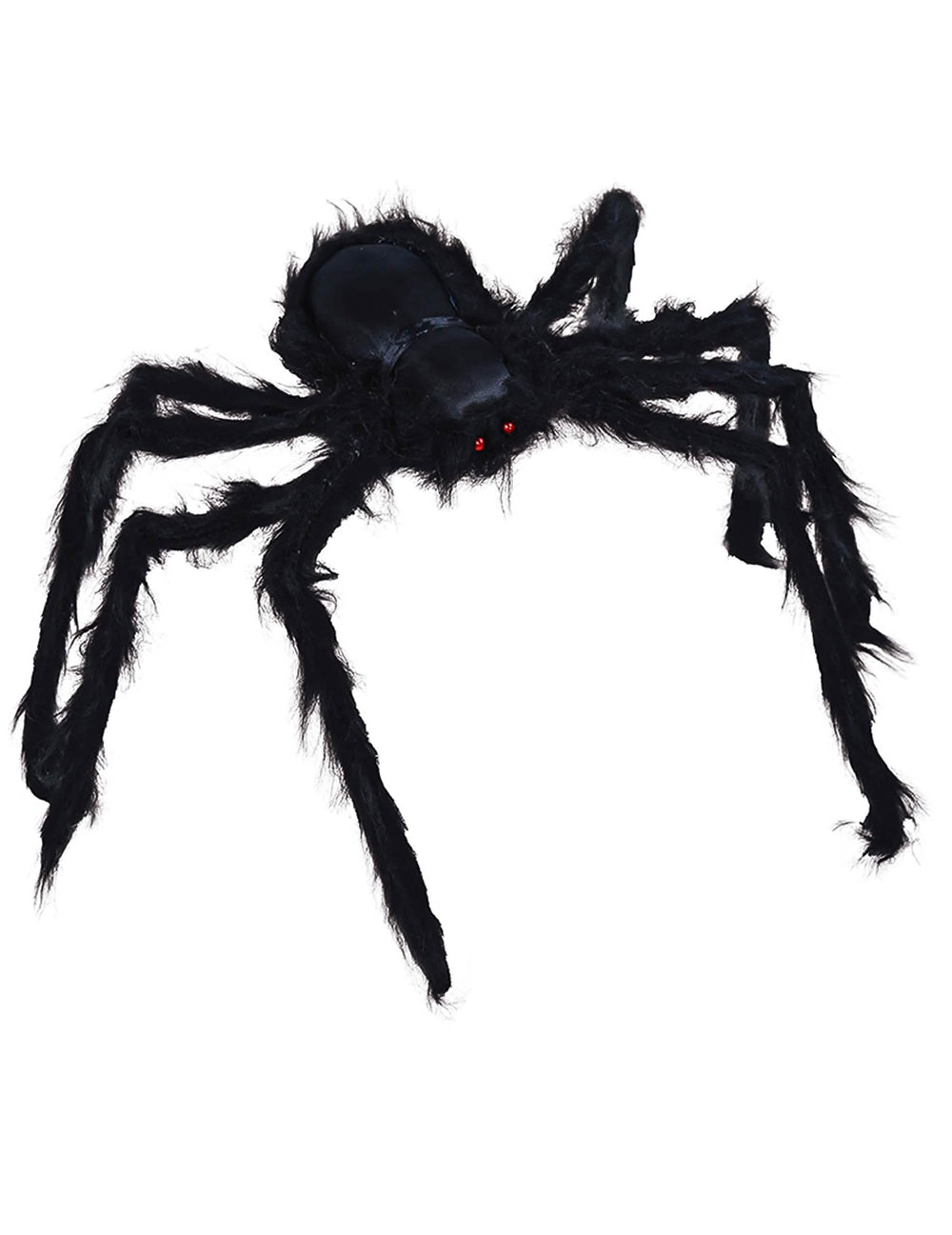 Velik halloween pajek za črno dlakasto dekoracijo z rdečimi očmi