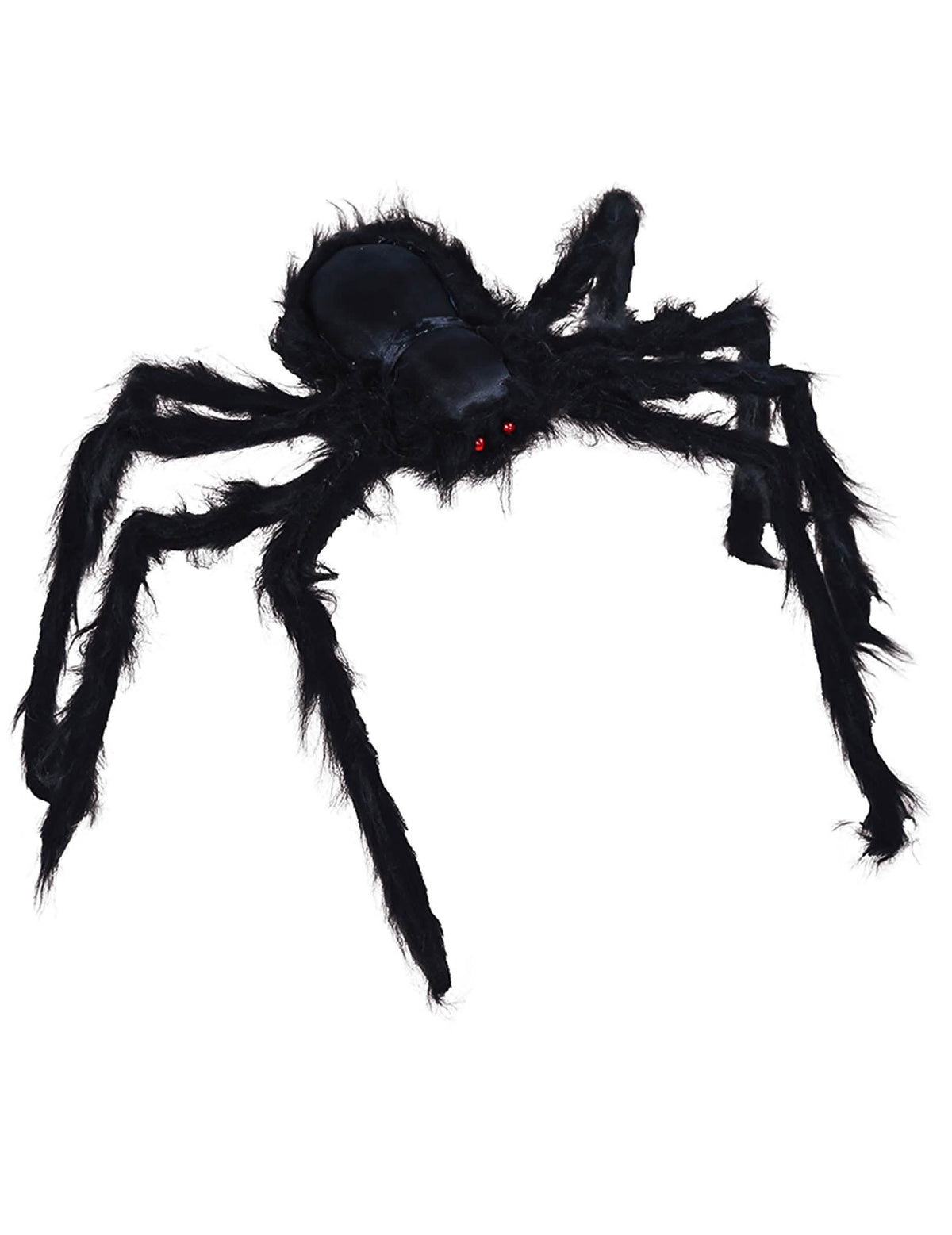 Velik halloween pajek za črno dlakasto dekoracijo z rdečimi očmi