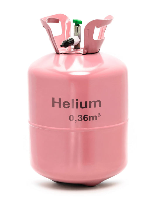 Grande bouteille d'hélium pour 50 ballons rose 0,36m3