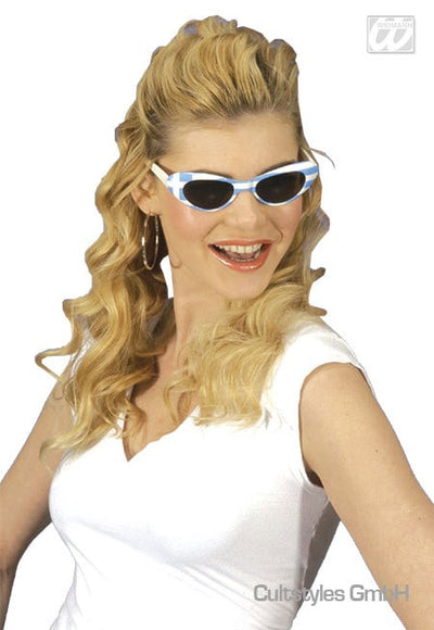 Lunettes de supporter Grèce pour femme bleu et blanc
