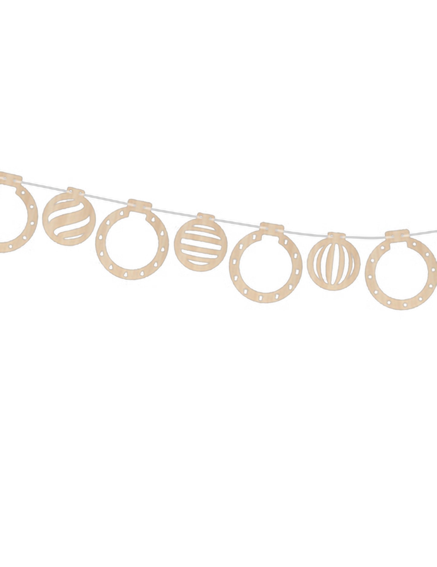 Girlanda iz 12 lesenih božičnih kroglic, 2 m