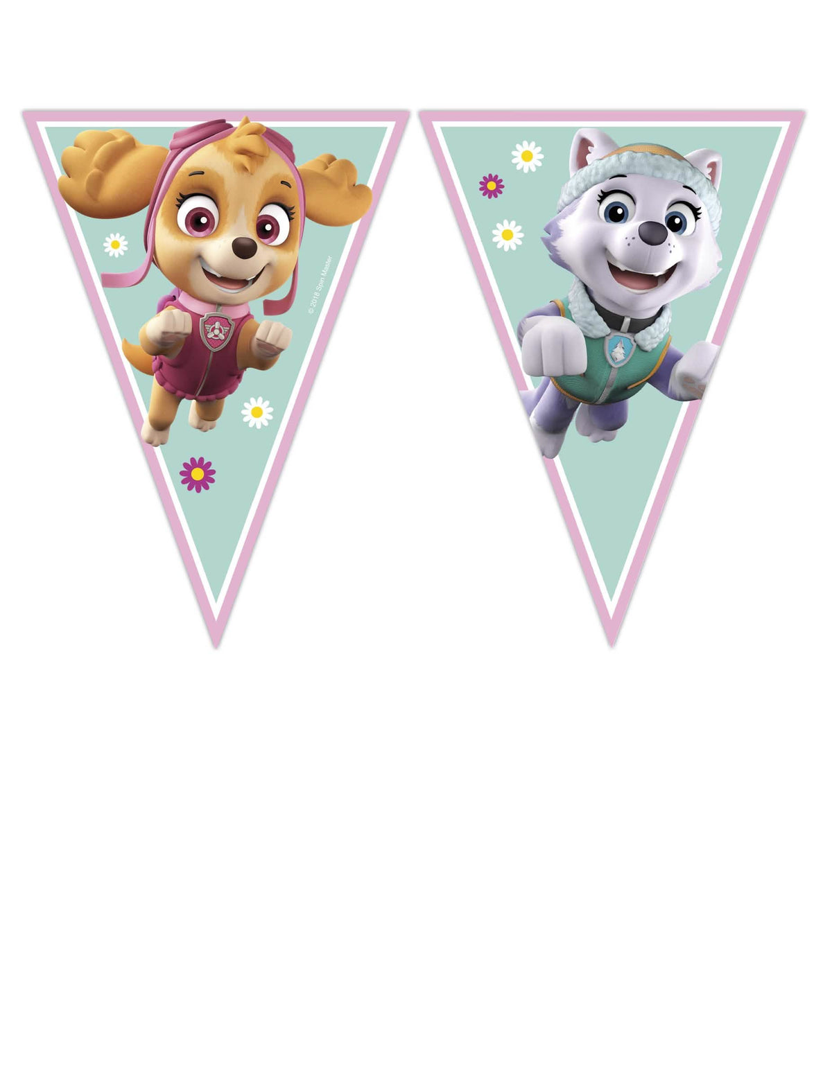 Vejica 9 zastavic Paw Patrol Stella in Everest za otrok roza in modra mete
