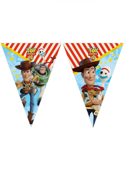 Otroška girlanda zastavic Toy Story 4 z Woodyjem, Buzzom in Forkyjem