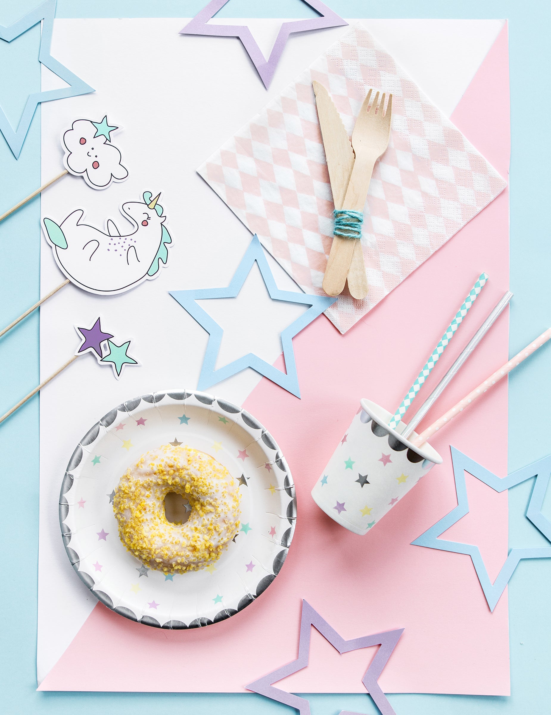 Mise en scène de la guirlande à faire soi-même 10 étoiles pour décoration d'anniversaire