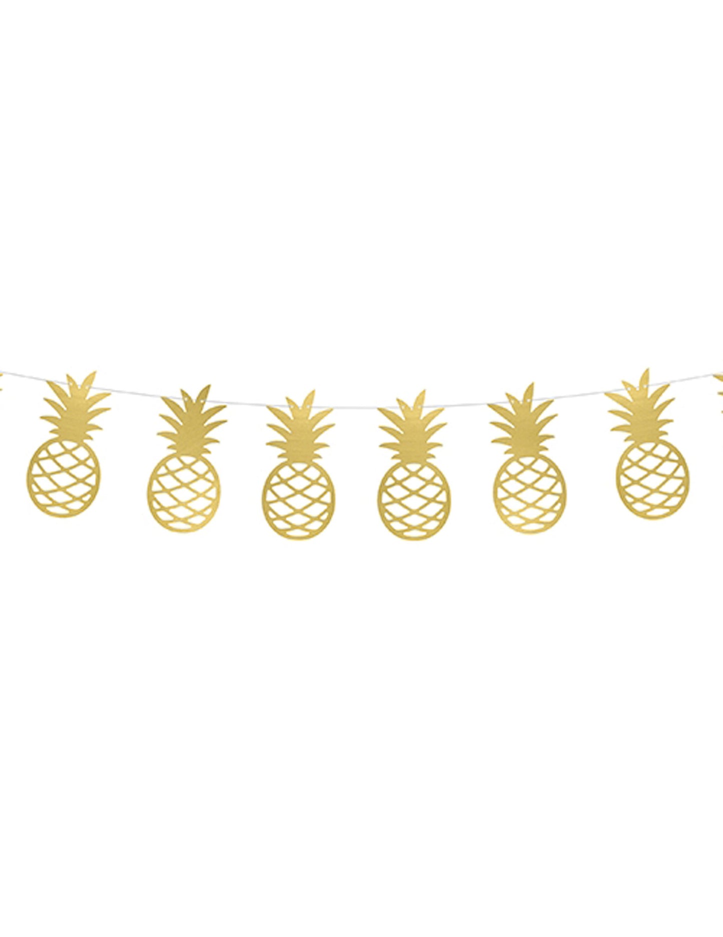 Vue d'ensemble de la guirlande ananas pour kit déco doré métallique