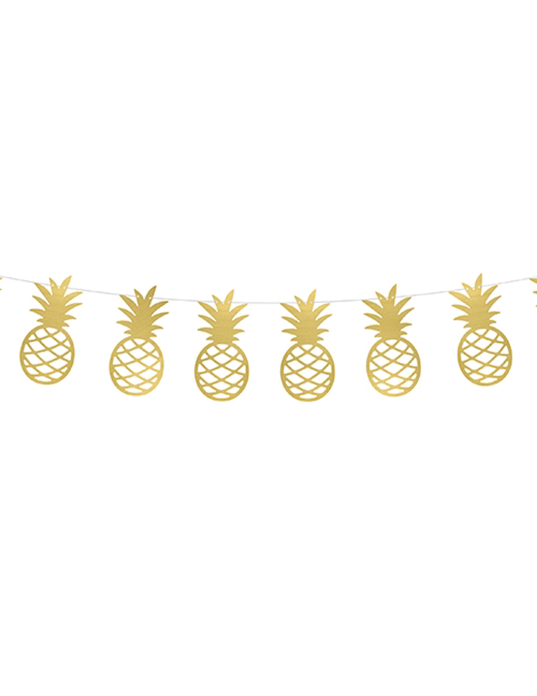 Vue d'ensemble de la guirlande ananas pour kit déco doré métallique