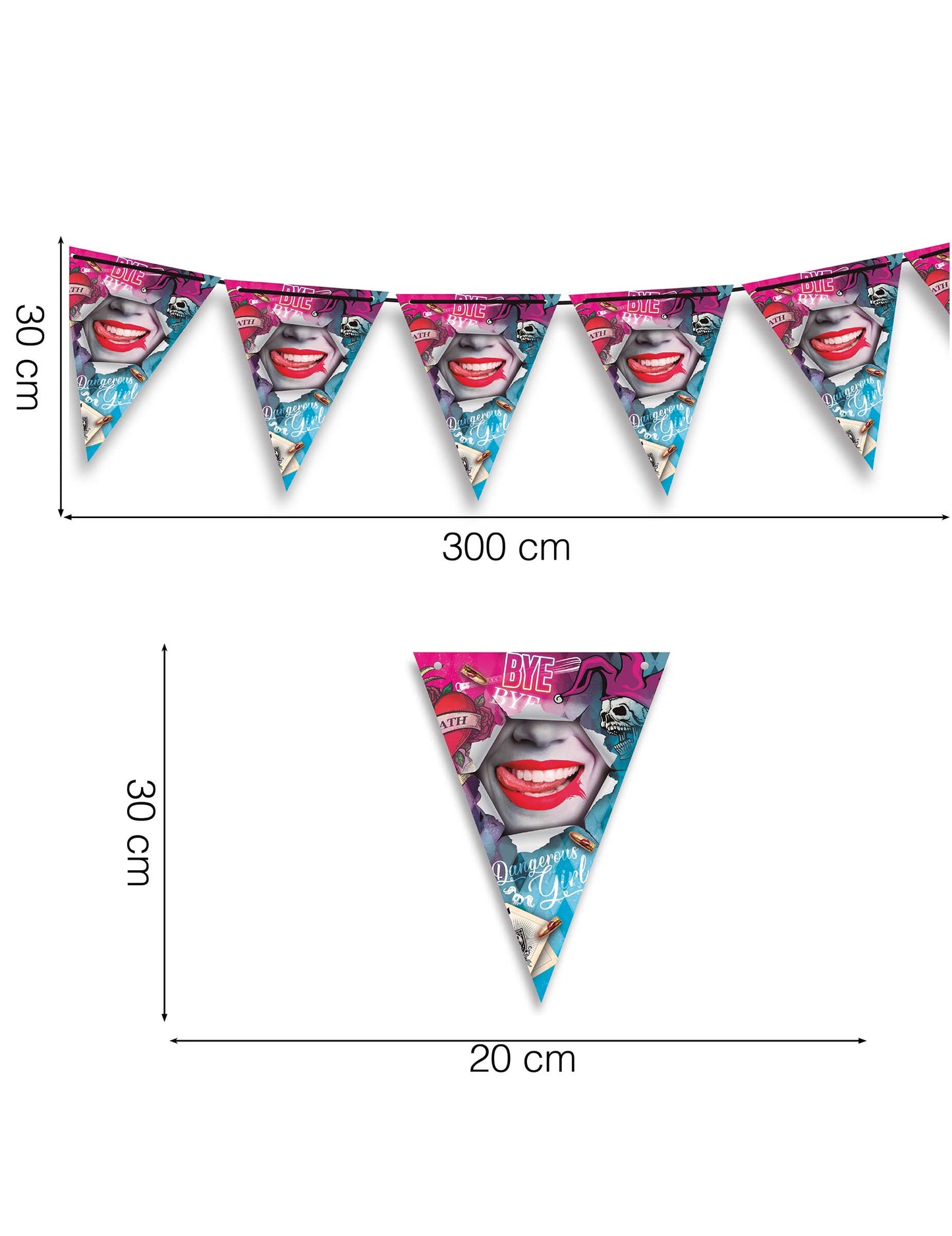 Garland in Fanions Nevarno dekle 300 cm