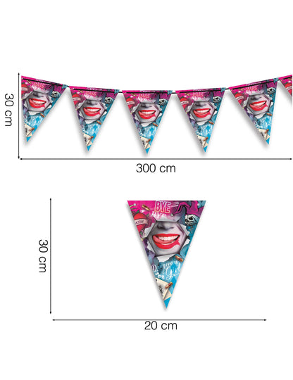 Garland in Fanions Nevarno dekle 300 cm