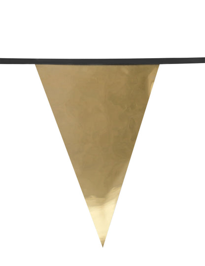 Črno-zlata kovinska girlanda z zastavico za vesele praznike, 4 m