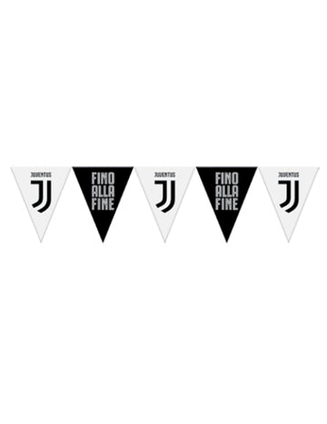 Črno -bela plastična zastava Juventus Garland 320 cm