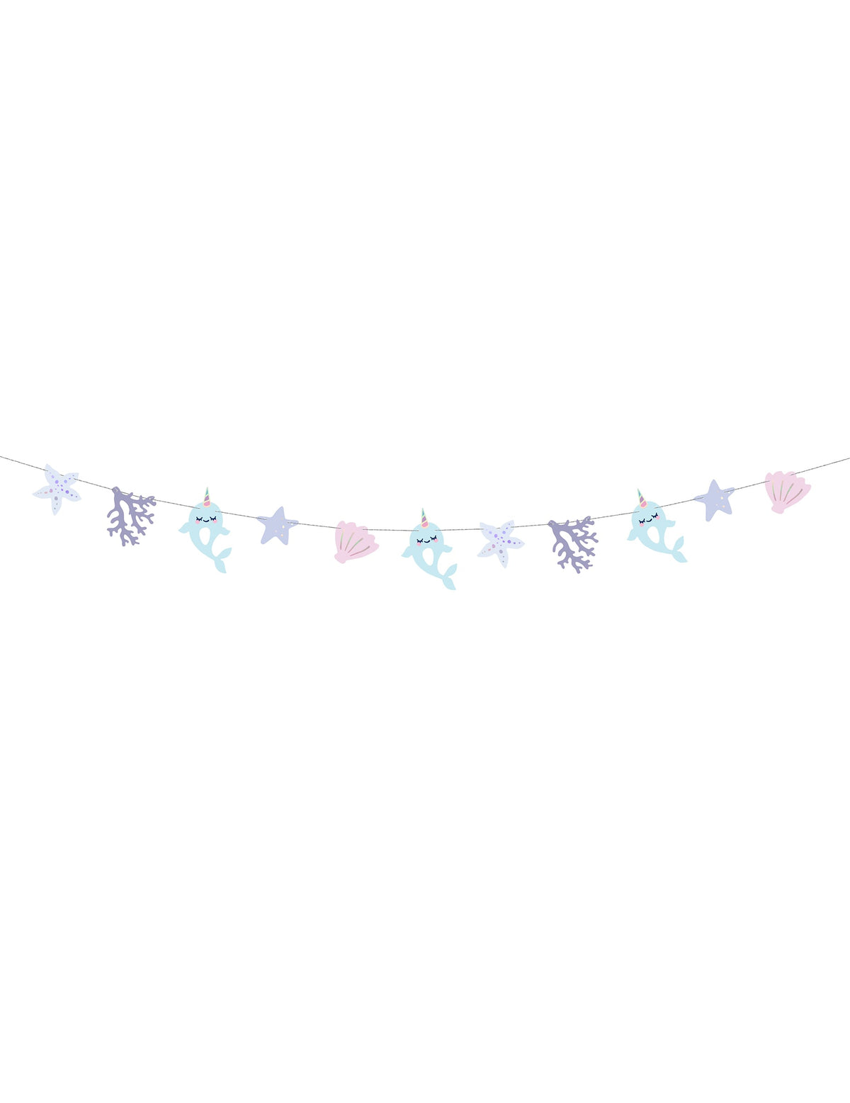 Guirlande à monter soi-même licorne des mers pour anniversaire couleurs pastel