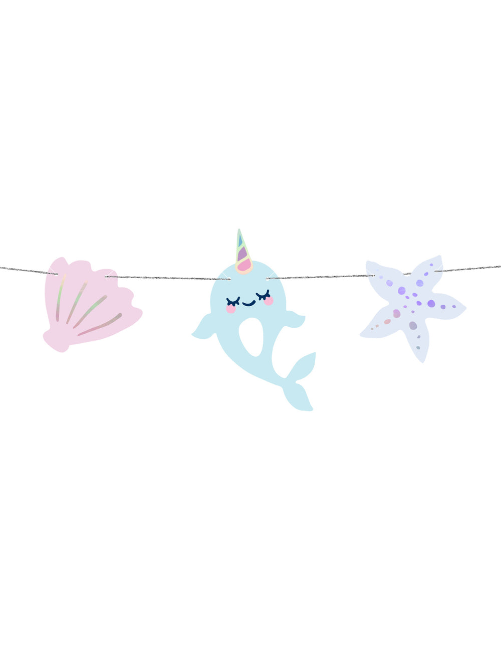 Détail des motifs de la guirlande à monter soi-même licorne des mers