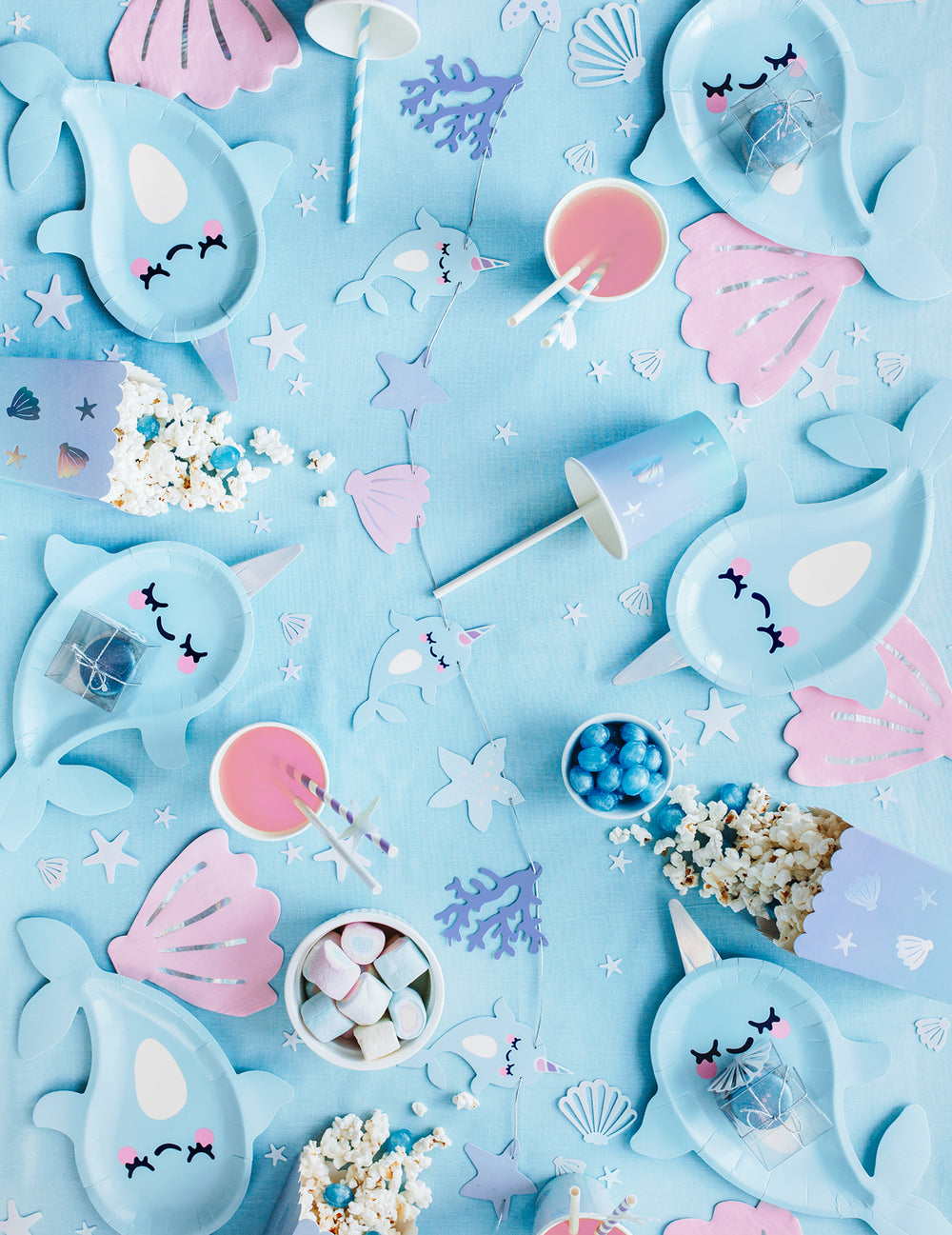 Mise en scène de fête de la guirlande à monter soi-même licorne des mers