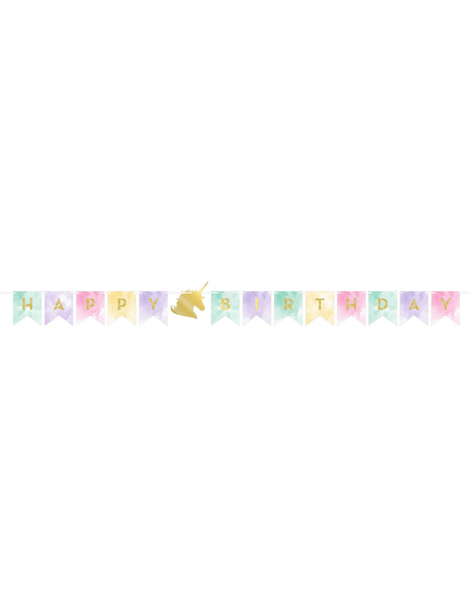 Vue d'ensemble de la guirlande anniversaire licorne
