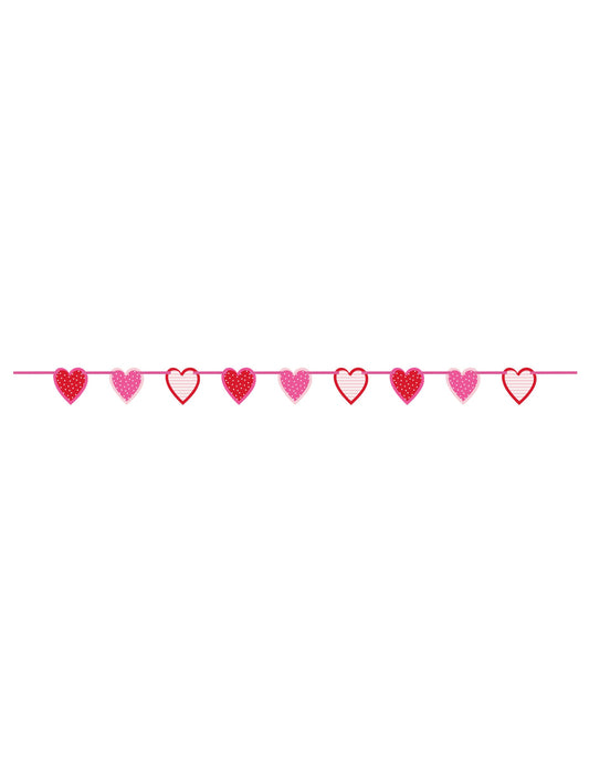 Vue d'ensemble de la guirlande coeurs à motifs