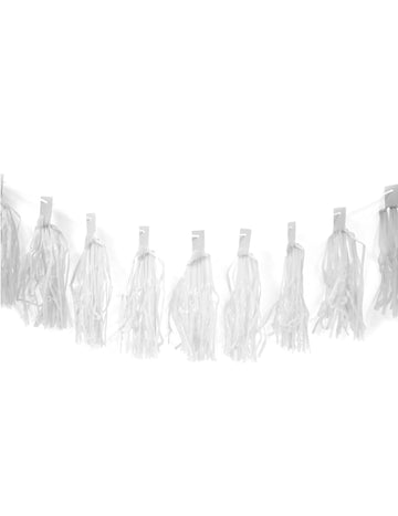 Girlanda iz 20 belih resic, dolga 4 m, za okrasitev zabave