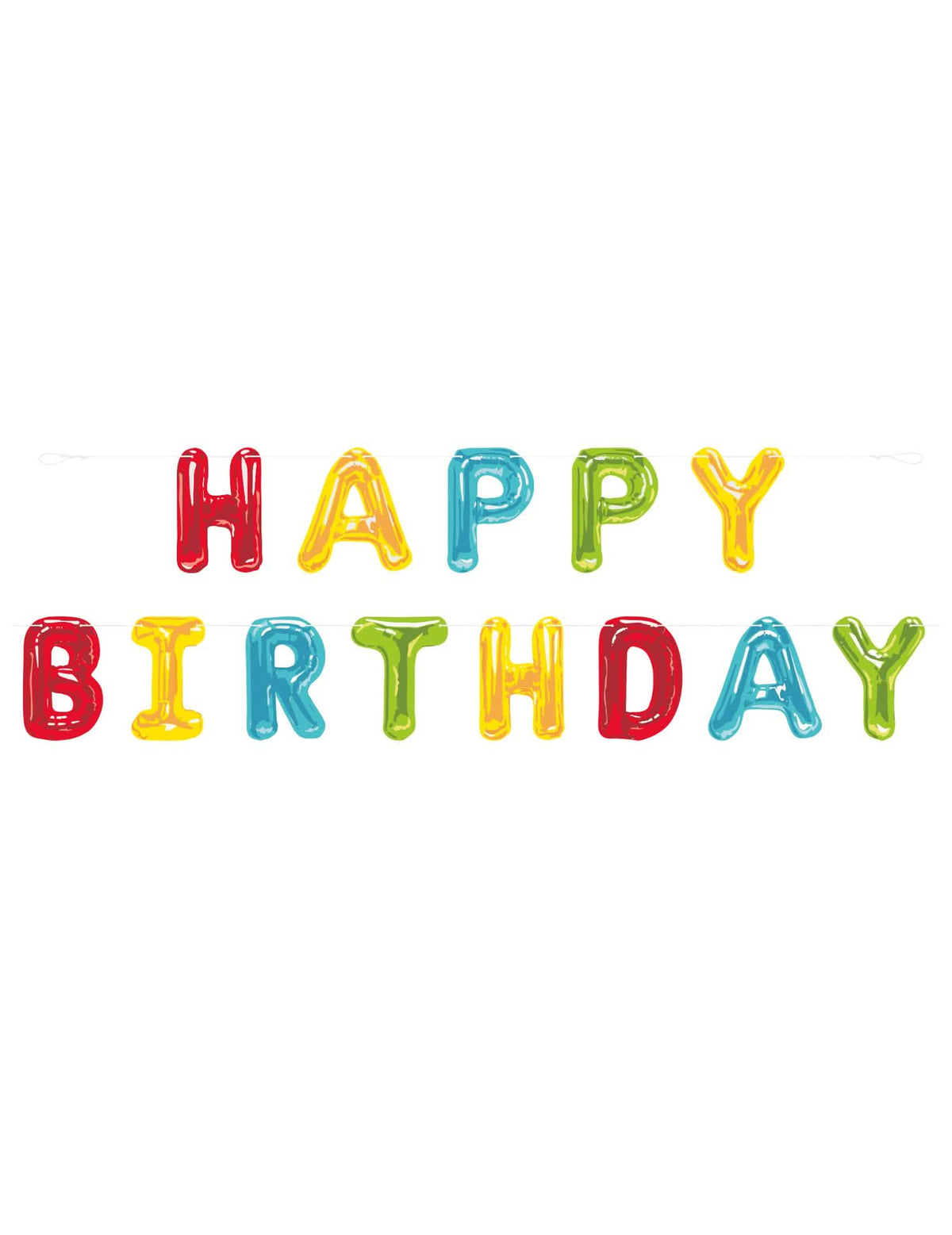 Pisana girlanda Happy Birthday za rojstnodnevno zabavo z večbarvnimi barvnimi črkami