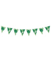 Guirlande de fanions feuilles tropicales pour fête vert et blanc en carton