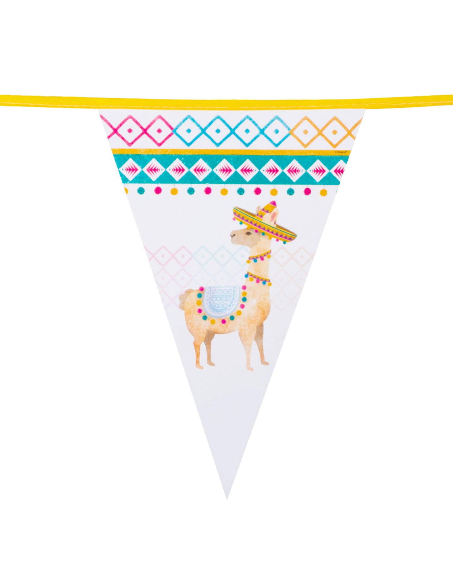 Garland of White Lama Plastic Plastic Pennants 30 x 20 cm 6m 6m