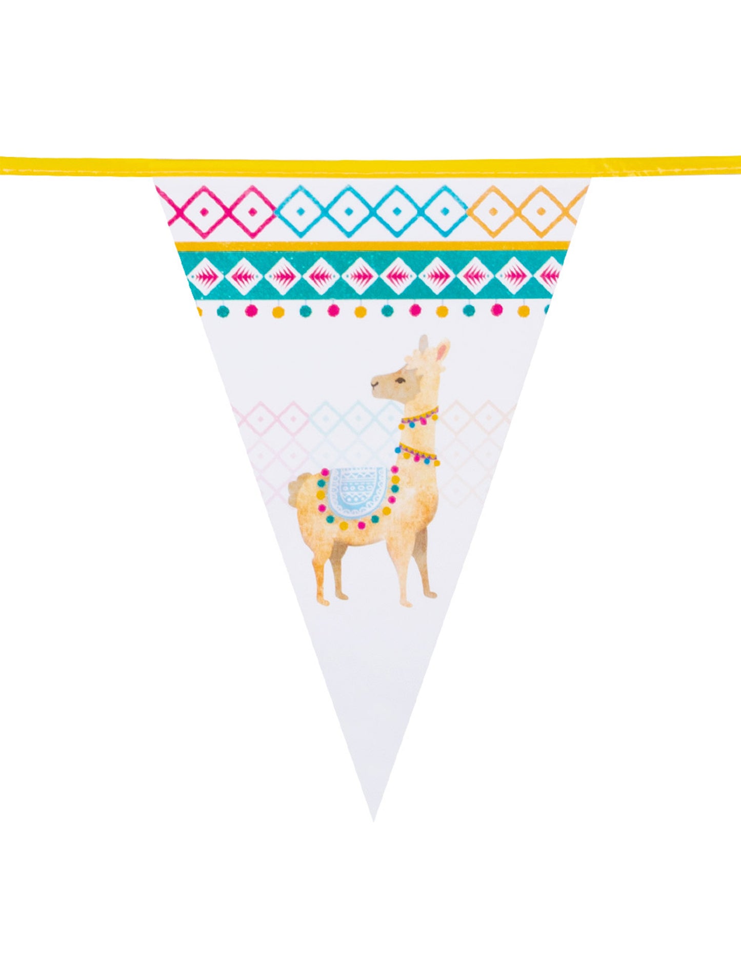 Garland of White Lama Plastic Plastic Pennants 30 x 20 cm 6m 6m
