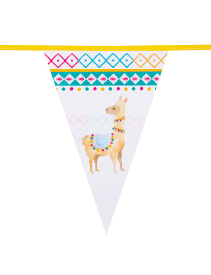 Garland of White Lama Plastic Plastic Pennants 30 x 20 cm 6m 6m