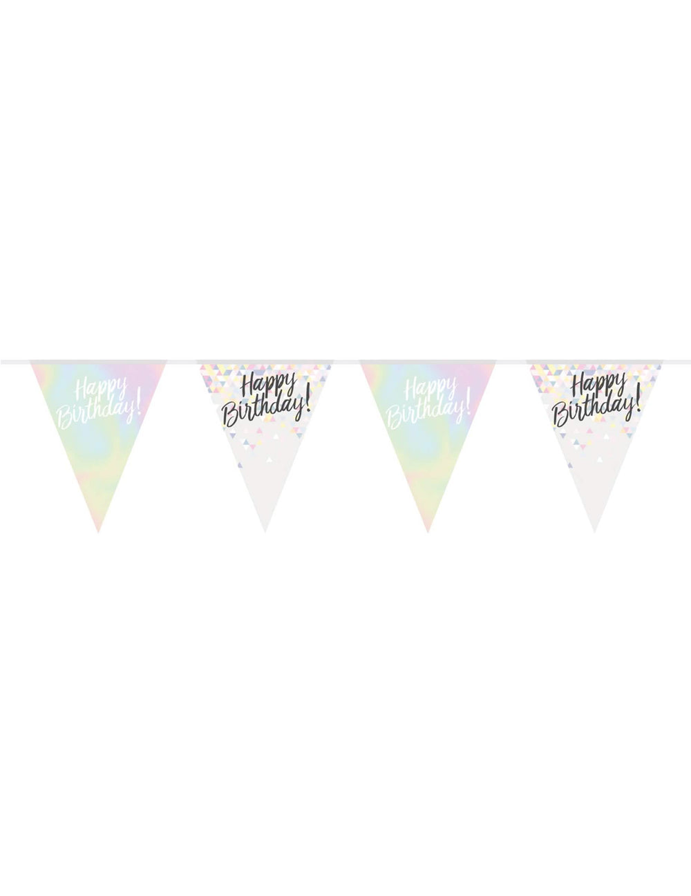 Plastična zastavica z napisom Happy Birthday za rojstni dan v pastelnih mavričnih barvah