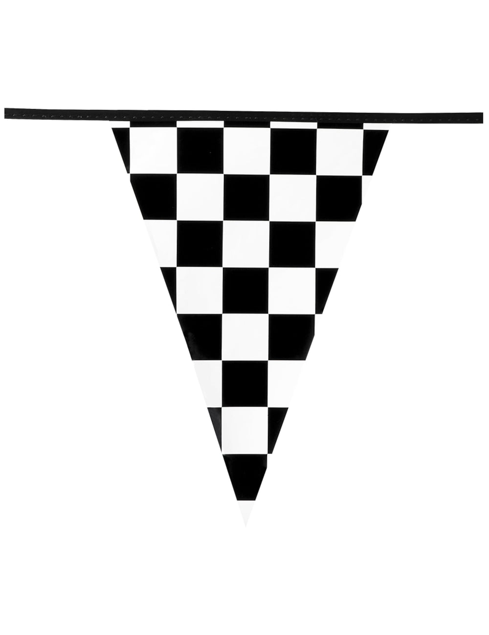 Guirlande de fanions Racing pour fête noir et blanc à damier