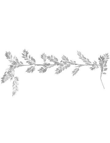 1,75 m srebrna listnata girlanda za božično mizo