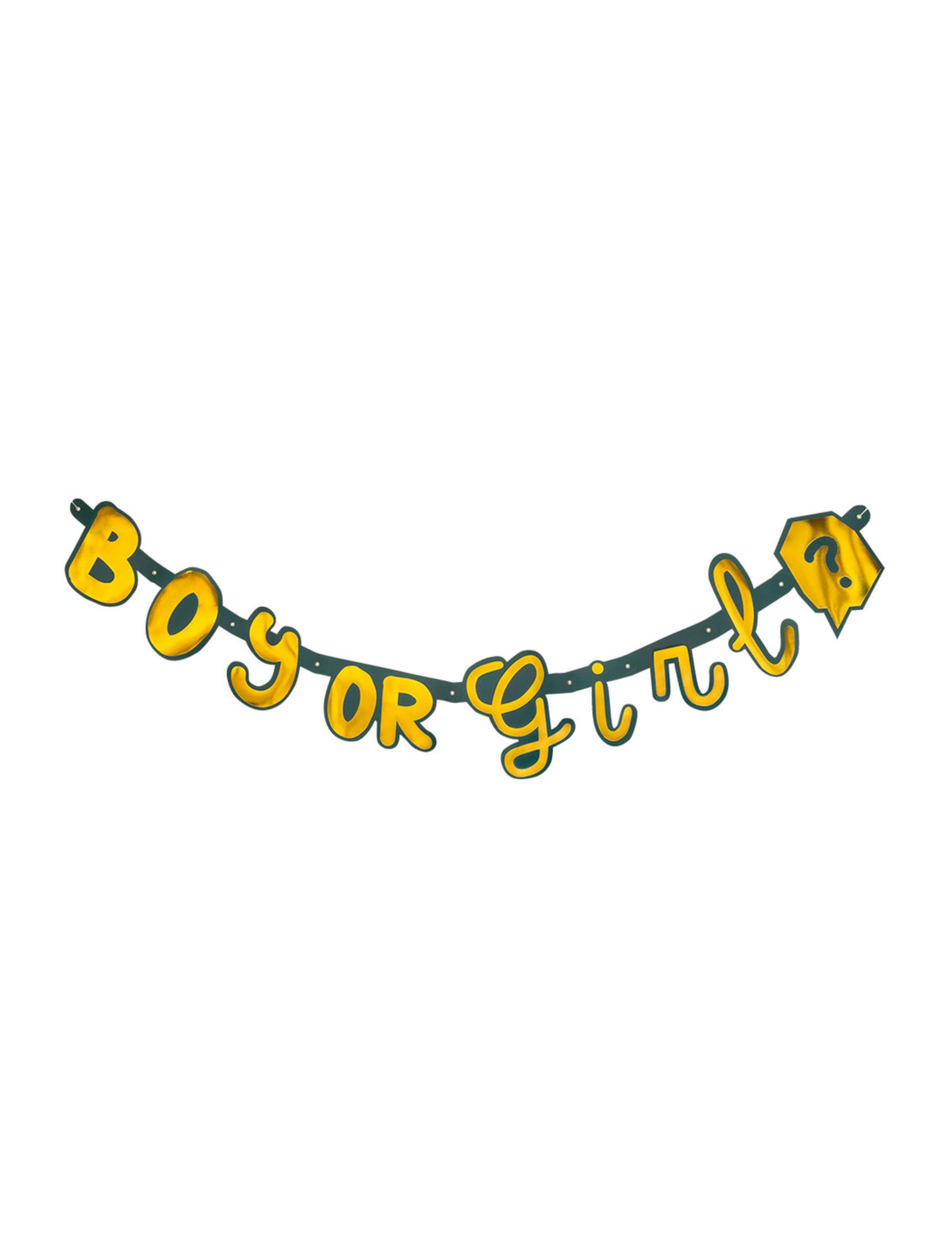 Guirlande de lettres en carton boy or girl pour baby shower dorée