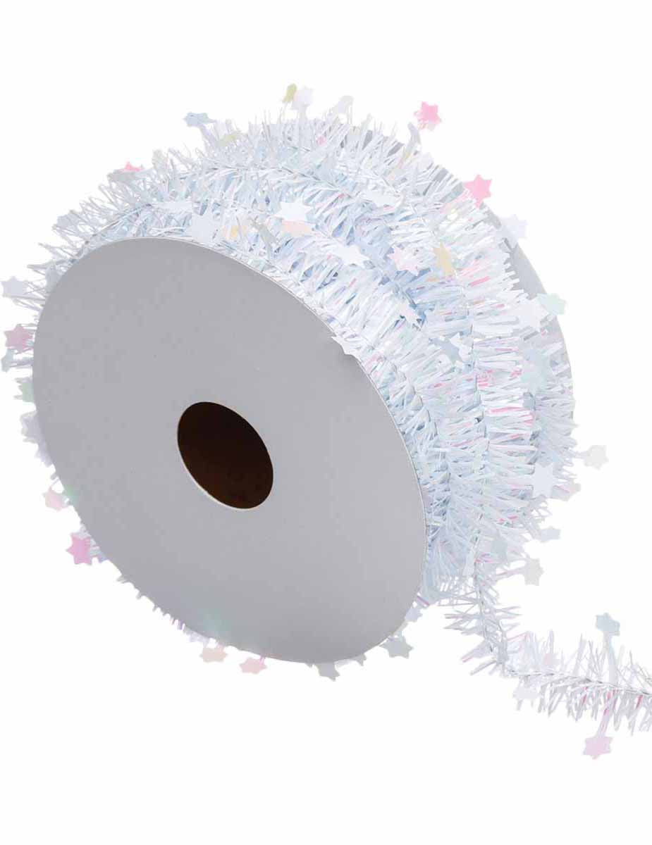 Girlanda iz bele jelke z zvezdicami, 3 m, tanka in mavrična