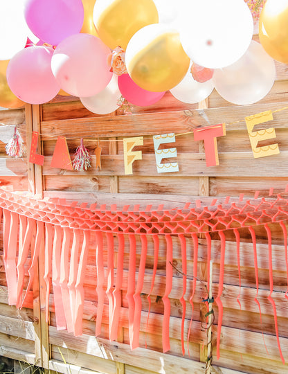 Kartonska girlanda, zabava, večbarvna, zlate bleščice, 15 cm x 3 m za rojstni dan