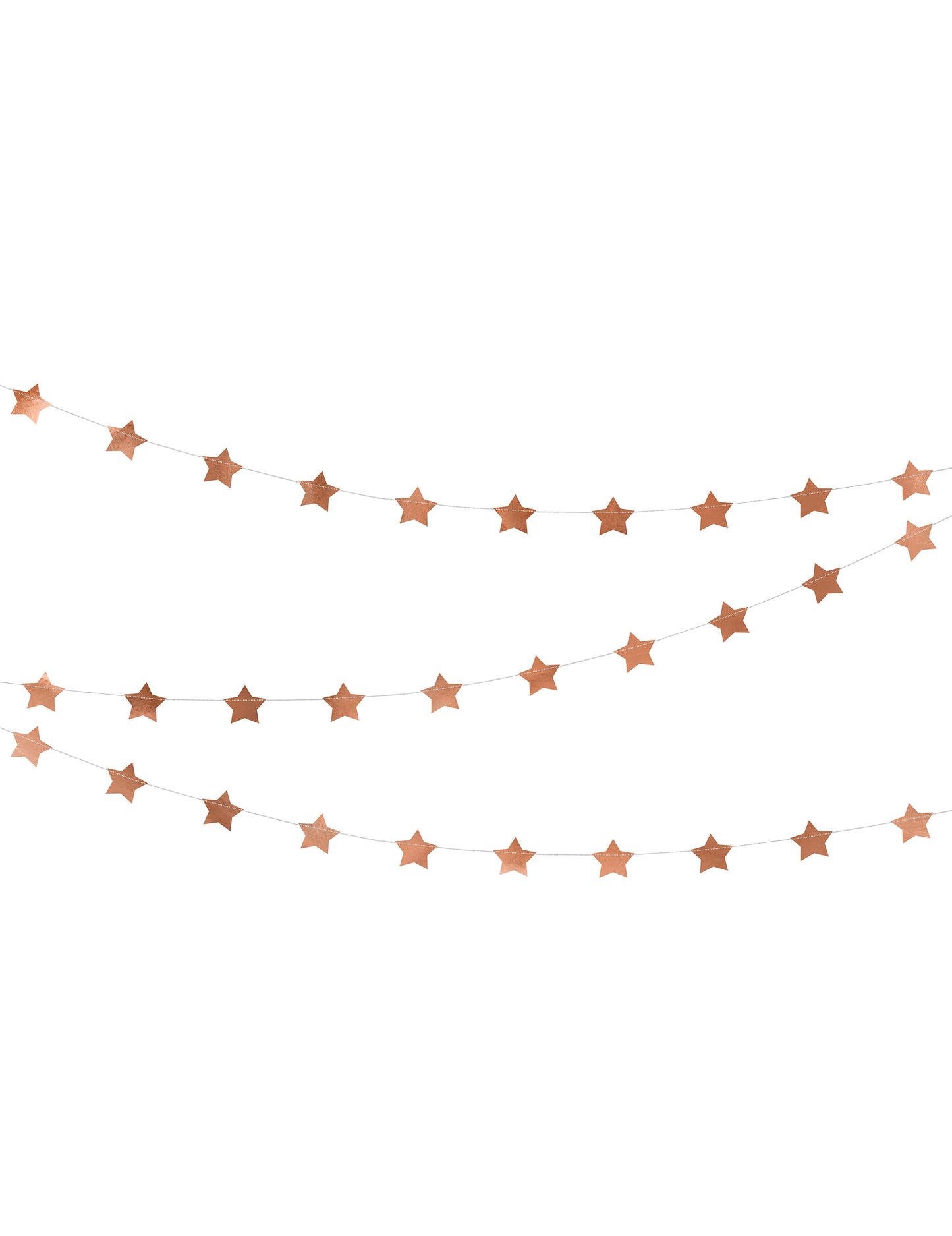 3,6 m rožnato zlata kovinska zvezdasta kartonska girlanda za božič