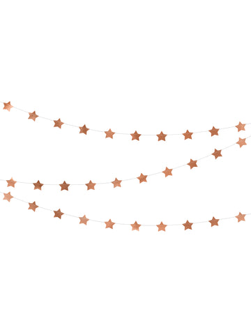 Guirlande en carton étoiles métallisées pour Noël rose gold